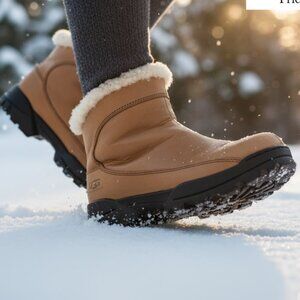 Vintage Leather & Sheep Skin Ugg Zip-up & Slip-in Boots w/Non-Slip soles  6